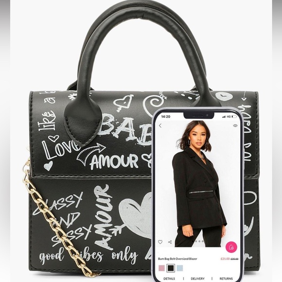 Graffiti Slogan Cross Body - Picture 3 of 6